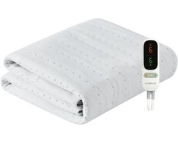 Comfeur Elektrische onderdeken 190x90 cm met Aparte Voetenzone - Elektrisch deken - Warmte deken - 3 Timer-settings - 6 Warmtestanden - Twee Warmtezones - Incl. Matrasbanden