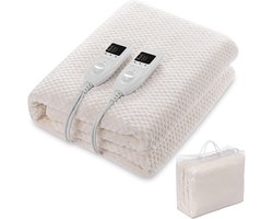 DailySupplies® Elektrische Onderdeken 2 Persoons - Warmtedeken Elektrisch - Extra Zacht - 160x140cm - Beige