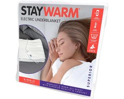 Dikke Elektrische Onderdeken - Superieure Kwaliteit en Afneembare Controller, 150 x 70cm, Wit