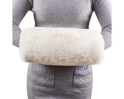 Dikke, imitatie konijnenbont handwarmers, dikke en warme handschoenmouwen voor mannen en vrouwen (beige)