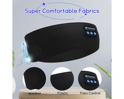 Draadloze slaapkoptelefoon, bluetooth sport hoofdband koptelefoon, ultradunne high-definition stereo luidspreker, zeer geschikt voor slapen, sporten, joggen, yoga, slapeloosheid, vliegreizen, meditatie (zwart)