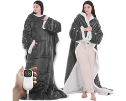 Draagbare Elektrische Deken met Warmtestanden en Mouwen - Comfortabel en Machinewasbaar