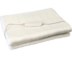 ELECTRISCHE ONDER DEKEN - WIT - 1 PERSOONS - 150 CM X 80 CM - GELIJKMATIGE WARMTEVERDELING - 3 TEMPERATUURSTANDEN - 50WATT - ENERGIEZUINIG - OVERVERHITTINGSBEVEILIGING - 1 PERSOONS - WARMTEDEKEN