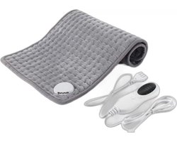 Elektrisch deken -Elektrisch warmtekussen - Warmtekussen voor Rug, Voeten, Nek, Schouders, Buik - 40 x 30 cm - Automatische uitschakeling - Grijs