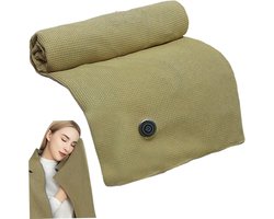 Elektrische deken - 150x80cm - Oplaadbare elektrische deken - Verwarmde deken - USB-aangedreven winterdeken - Draagbare verwarmde omslagdoek - Zachte verwarmde omslagdoek met snoer - Geschikt voor gebruik op kantoor - Groen