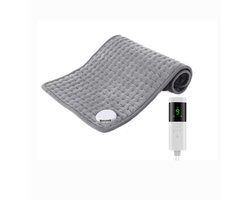 Elektrische deken, 30 x 60 cm, 9 warmtestanden, volledige lichaamswarmte - lichtgrijs