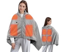 Elektrische Deken - Draadloze Verwarmde Deken - USB Warmtedeken - Wasbaar - 3 Warmtestanden - 8 Verwarmingszones - 147 x 82 cm