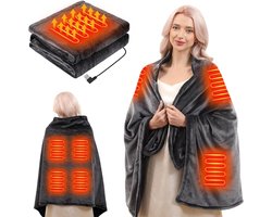 Elektrische deken draadloze warmtedeken met accu - USB-elektrische deken met temperatuurniveaus