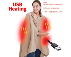 elektrische deken - heated blanket - Elektrische dekbeddeken met USB-warmtebedekking, draagbare deken, verwarmende deken voor kantoor, buiten, kamperen, reizen,