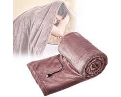 Elektrische deken - USB draagbare elektrische deken - Flanellen elektrische deken - Drie verwarmingsniveaus - 140 * 80 cm - Snelle verwarming - Comfortabel en zacht - Geschikt voor banken, stoelen, thuis, kantoor, buiten, enz - Roze