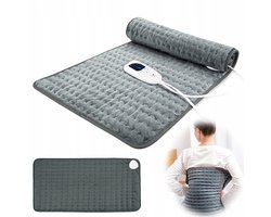 Elektrische deken - Verwarmende Therapiedeken - 6 Warmtestanden & 4 Timer - 43x84cm Wasbaar Design - Zachte Kristal Stoffe - Voor Rug en Spieren - Donkergrijs