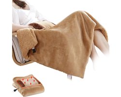 Elektrische Deken - Verwarmingsdeken - Draagbare Verwarmde Cape - Warmte Deken - Verwarmde Deken -Warmte Cape - Cozy Deken - USB Multifunctioneel - Bruin