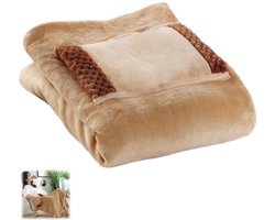 Elektrische deken - Verwarmingsdeken - USB-laagspanningsverwarmingsdeken - Handwarmer en kniebeschermer - Sjaal - Verwarmde zakken - Geschikt voor thuis, kantoor, lunchpauze, winterwarmte - Bruin - 60*80cm
