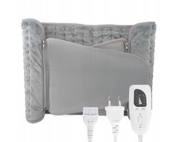 Elektrische Deken - Warmtekussen - Elektrische Verwarmde Deken - 126x30cm - 6 Temperaturen & Timer - Voor Rug, Nek & Buik - Zachte Stof & Machinewasbaar - Voor Thuisgebruik