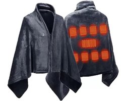 Elektrische dekens - 145x86cm elektrische verwarmende plaid, buitenverwarming voor kamperen en bureau, winterverwarming, thermostaatverwarmende USB-deken, geschikt voor reizen en bureau