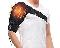 Elektrische dekens - Draadloze verwarmende schouder massagemat, lichtgewicht, warm en kalmerend (zwart), geschikt voor het masseren en verwarmen van schouders