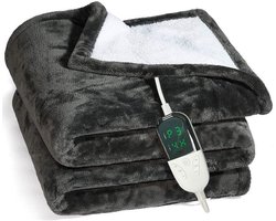 Elektrische omslagdeken 1 persoons 180x150 cm - Fleece - Black - Quality Heating