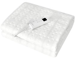 Elektrische Verwarmingsdeken 150×80 cm met LED-Display, 7 Warmtestanden & Timer – Veiligheidsuitschakeling en Oververhittingsbeveiliging – Wasbaar Onderdeken met Snelle Opwarming – 230 V EU-Stekker