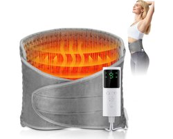 Elektrische Verwarmingsdeken - Verwarmingsgordel voor rug & buik - 9 temperaturen, 4 timerstanden - Voor schouders, knieën, rugpijn - Verstelbaar, wasbaar - Grijs - One Size - 1 stuk