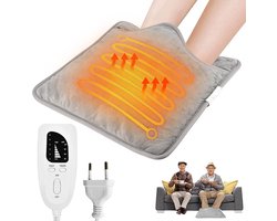 Elektrische voetverwarmer, verwarmde voetverwarmer, 40 x 40 cm snelverwarmende voetverwarmer, verwarmingskussen voor voeten, nek, rug en het hele lichaam.