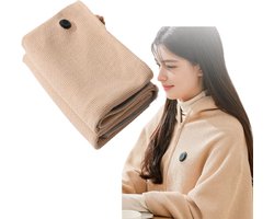 Elektrische Warmtedeken - 1 persoons - Hoodie - 3 Standen - 150x70cm -Draagbare verwarmde omslagdoek - USB-oplaadbaar - Wasbaar, voor Auto, Buiten, Kamperen, Kantoor