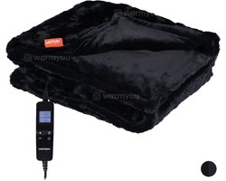 Elektrische warmtedeken fleece 180×130 cm - 10 warmtestanden - Warmyou Luxum XL - Zwart