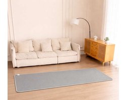 Elektrische warmtemat 50 x 150 cm met timer en warmtestanden grijs