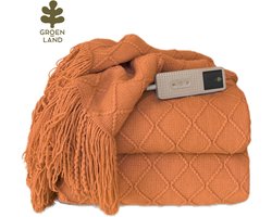 Groenland BOHEM Warmtedeken voor je bank | Elektrische deken | Verwarmde deken | Red Earth 180x130cm | Bovendeken