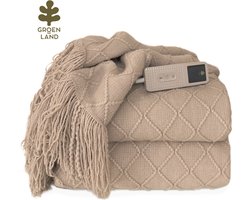 Groenland BOHEM Warmtedeken voor je bank | Elektrische deken | Verwarmde deken | Taupe Dawn 180x130cm | Bovendeken
