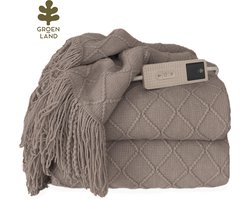 Groenland BOHEM Warmtedeken voor je bank | Elektrische deken | Verwarmde deken | Umber Wood 180x130cm | Bovendeken