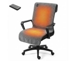 HeatSense® Stoelverwarming XL - Elektrische deken - Draadloos Warmtedeken - Inclusief 16.000 mAh Powerbank en Snellader - Stoelverwarmer - Stoof Warmtegevoel - Antraciet