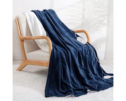 Infrarood Deken - Elektrische Deken 2 Persoons - Elektrische Deken - Elektrische Bovendeken - Warmte Deken - Warmtedeken - Warmte Deken Elektrisch - 4 Warmtestanden - Automatische Uitschakeling - Machinewasbaar - Oververhittingsbeveiliging - 180x130