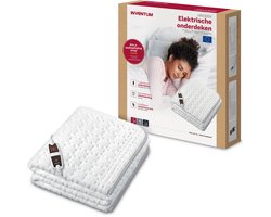 Inventum HN1300V elektrische onderdeken 150x80 cm - Eenpersoons - Aparte voetzone - 4 warmtestanden - Warmtedeken - Uitwasbaar - Automatische uitschakeling - Oververhittingsbeveiliging - Fleece - Wit