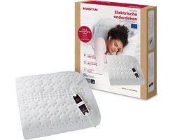Inventum HN139G elektrische onderdeken 150x80 cm - Eenpersoons - 4 warmtestanden - Warmtedeken - Uitwasbaar - Automatische uitschakeling - Oververhittingsbeveiliging - Fleece - Wit