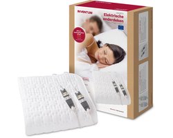 Inventum HN297V elektrische Onderdeken 160x160 cm - Tweepersoons - 9 warmtestanden - 2 schakelaars - Aparte voetzone - Anti allergie - Antibacterieel - Warmtedeken - Snel warm - Uitwasbaar - Automatische uitschakeling - Oververhittingsbeveiliging