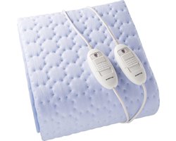Inventum HN5211L elektrische onderdeken 150x140 cm - Tweepersoons - 3 warmtestanden - 2 schakelaars - Warmtedeken - Uitwasbaar - Oververhittingsbeveiliging - Fleece - Lichtblauw