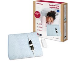 Inventum HNL4112Z elektrische onderdeken 160x80 cm - Eenpersoons - 6 warmtestanden - Extra warme voetzone - Zwakstroom warmtedeken - Uitwasbaar - Automatische uitschakeling - Oververhittingsbeveiliging - Fleece - Lichtblauw