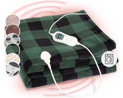 Klarstein Dr. Watson XXL Elektrische deken - 3 Vermogenstanden - Vermogen: 120 Watt - Wasbaar 200X180cm - Micro Pluche - Afneembaar bedieningspaneel - Verlicht Display - Machinewasbaar