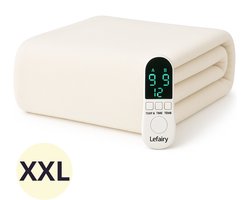 Lefairy Elektrische onderdeken 180x200 cm tweepersoons - Helft apart bedienbaar - 9 warmtestanden - Warmtedeken - Oververhittingsbeveiliging - Wit
