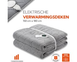 Lexorion Aqua - Elektrische Onderdeken - Elektrische Bovendeken - Elektrische Verwarmingsdeken - Flanel - 9 Warmtestanden - Snel Opwarmend - Machinewasbaar - Oververhittingsbeveiliging - 150x180cm