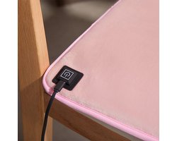 Lexorion Aqua - Warmte Kussen - Verwarmd Stoelkussen - Grafeen - 3 Warmtestanden - Wasbaar - Zitkussen - Instelbare Thermostaat & Oververhittingsbeveiliging - USB Aansluiting - 45x45 cm - Roze