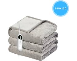 Livista Elektrische Deken – 1 Persoons Deken – met 3-standen timer – 10 warmtestanden – 180x130 cm – Oververhittingsbeveiliging – Wasmachinebestendig – Lichtbruin