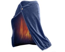 longziming -Elektrische dekens - Warmtedeken - 100x70cm - Warmtedeken Oplaadbaar - Zacht Flanellen Materiaal - Draagbare verwarmde deken - Draadloze USB verwarmde deken - 1 Stuks - Thuis, Kantoor, Auto - Blauw