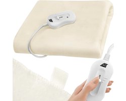 Luxe Comfy Elektrische Deken / Warmte Deken / Onderdeken | Thermo Fleece Deken | Extra Warm / Energiezuinig | Multi Mogelijkheden - 150 x 80 (Wit)