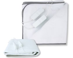 Lydsto elektrische deken 2 persoons warmte onderdeken dubble schakkelaren 3 standen 120Watt automatische uitschakeling overhittingsbescherming 2 personen 170x150cm wit