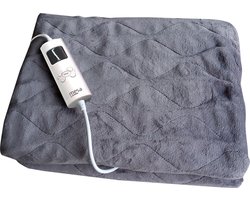 Mesa Living - Elektrische deken - Warmtedeken - Elektrische bovendeken - 180 x 130 cm – 1-2 persoons - 6 warmtestanden - Automatisch uitschakelen na 1, 2 of 3 uur - Energiezuinig - Wasbaar - Kleur: Lichtgrijs