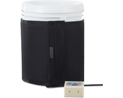 Metalen Vatverwarmer, 250 W, voor 5-Gallon Vaten, 0-145°F Instelbaar, Onafhankelijke Thermostaat, Waterdichte Oxford-Stof, Zeer Efficiënt