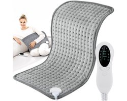 MOZY® - Verwarmingsmat - 30x60 cm - Grijs - 10 Verwarmingsstanden - tot 70 Graden - Heating Pad - Pijnverlichting - Menstruatie Verwarmingsdeken