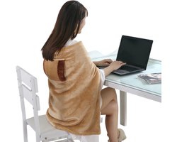 Multifunctionele USB Elektrische Verwarmde Deken - Verstelbare Draagbare Cape voor Thuis, Slaapbank en Kantoor - Warmte Deken, Cozy Deken, Elektrische Cape