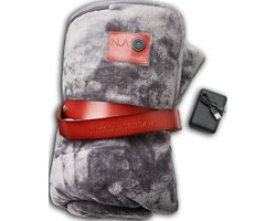 Nikki Amsterdam | The.Plaid Original | Grey | Grijs | Antraciet | Draadloos | Duurzaam | Infrarood Warmtedeken | Stoelkleed | Bank Plaid | 150 x 130cm | Incl. Powerbank (20000mAh) | Gebruiksduur: tot 10 uur